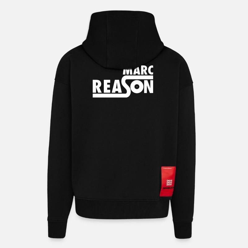 Marc Reason DJ - Veste à capuche bio épaisse oversize fabriqué en UE - SOLID BLACK