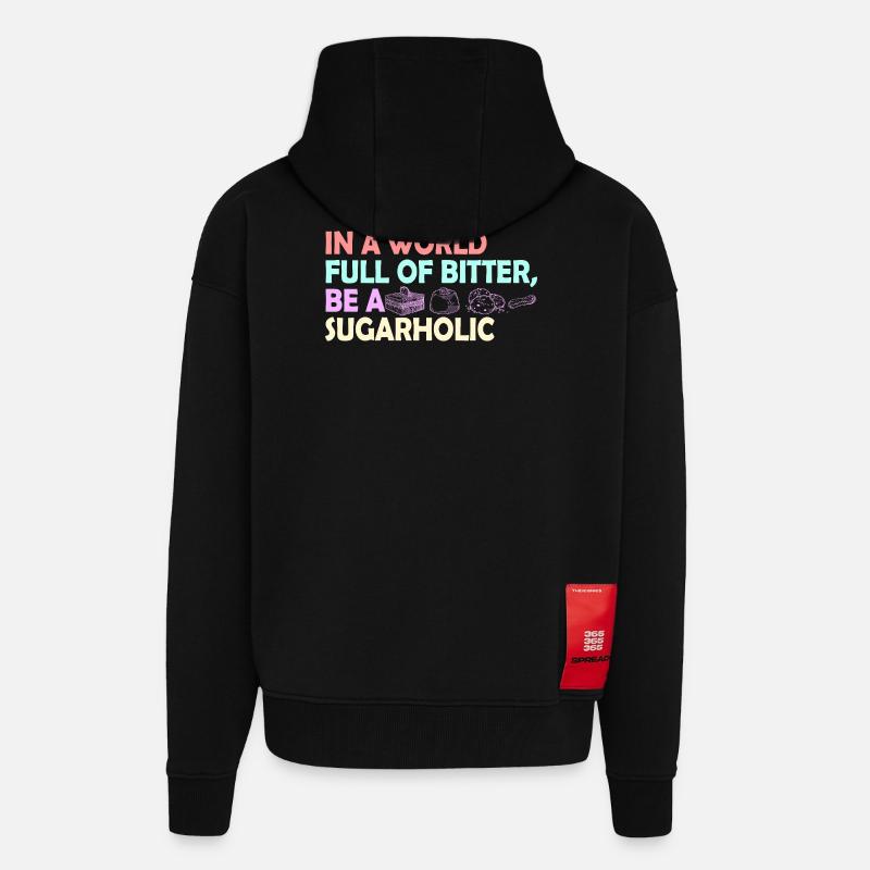 Citation de Sugarholic World - Veste à capuche bio épaisse oversize fabriqué en UE - SOLID BLACK