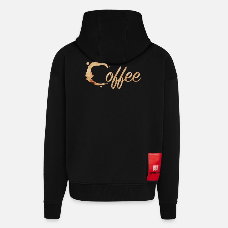 Kaffeefleck Typografie Coffee - Zip Hoodie - made by SPREAD - SOLID BLACK