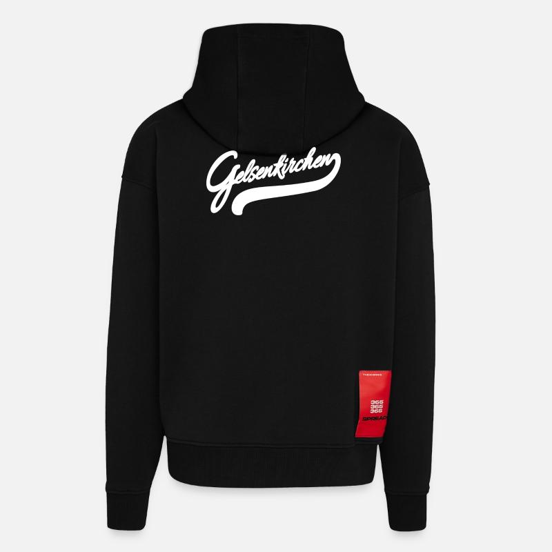 Gelsenkirchen Retro - Veste à capuche bio épaisse oversize fabriqué en UE - SOLID BLACK