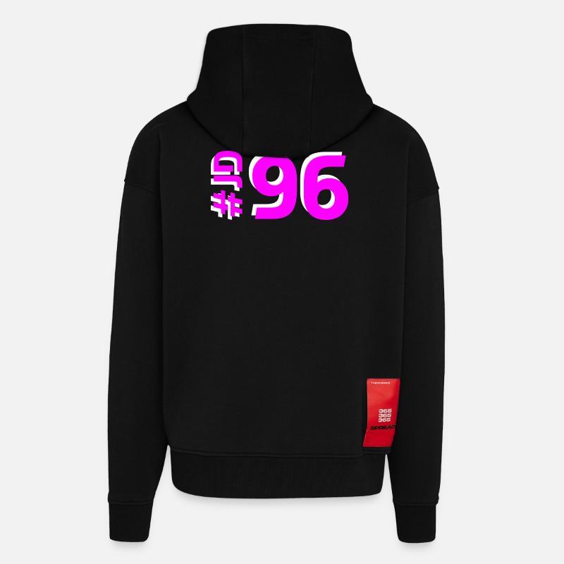 JD96 - Veste à capuche bio épaisse oversize fabriqué en UE - SOLID BLACK