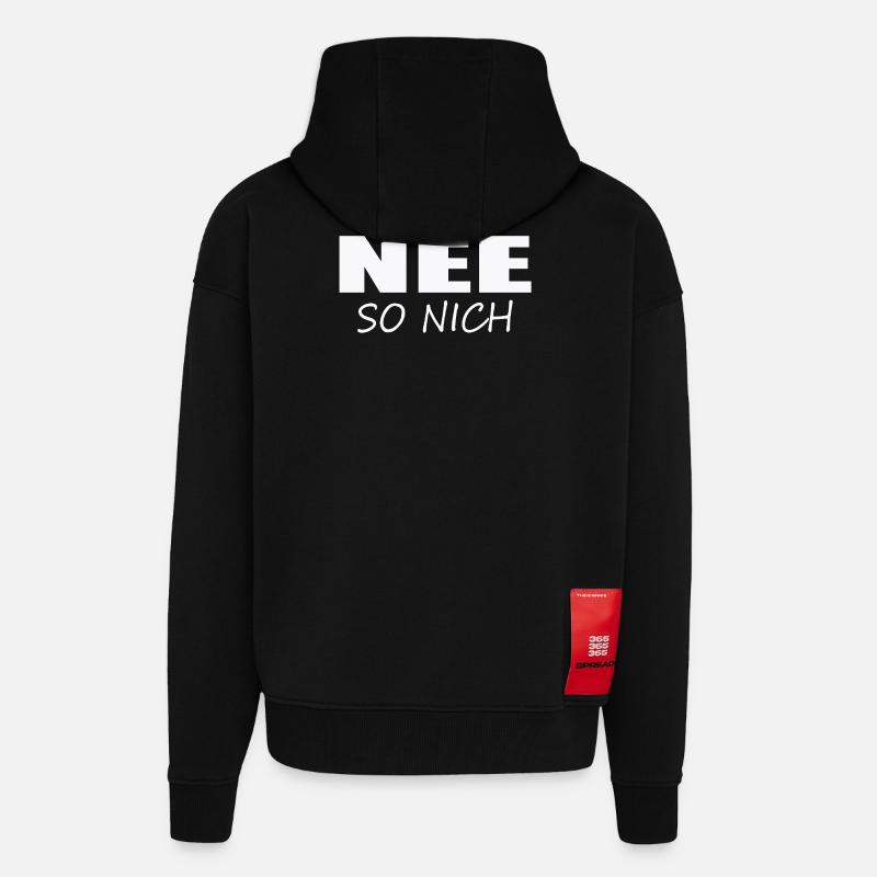 NON, PAS COMME ÇA - Veste à capuche bio épaisse oversize fabriqué en UE - SOLID BLACK