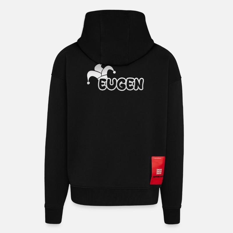 Carnaval Eugen - Veste à capuche bio épaisse oversize fabriqué en UE - SOLID BLACK