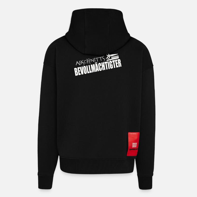 REPRÉSENTANT DE SECTION - Veste à capuche bio épaisse oversize fabriqué en UE - SOLID BLACK