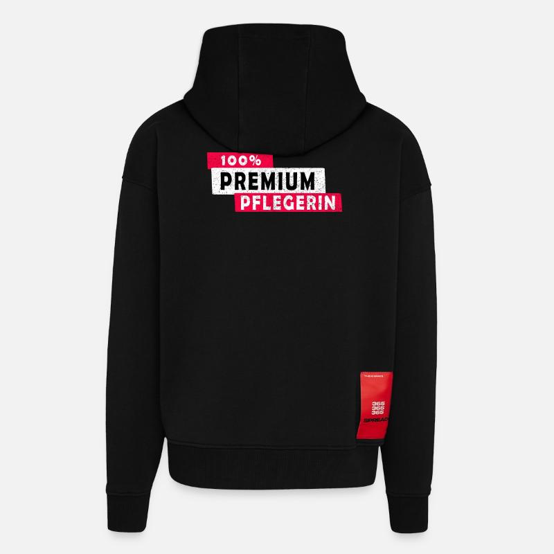 100% Premium Pflegerin Design / Geschenkidee - Zip Hoodie - made by SPREAD - SOLID BLACK