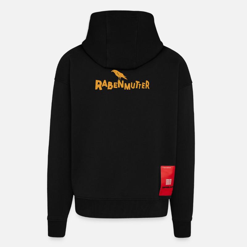 Rabenmutter - Mutter - Mama - Mami - Rabe - Zip Hoodie - made by SPREAD - SOLID BLACK