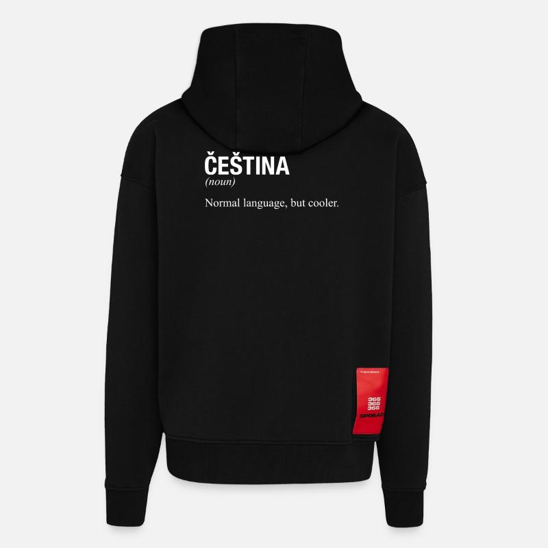 CESTINA, République tchèque - Veste à capuche bio épaisse oversize fabriqué en UE - SOLID BLACK
