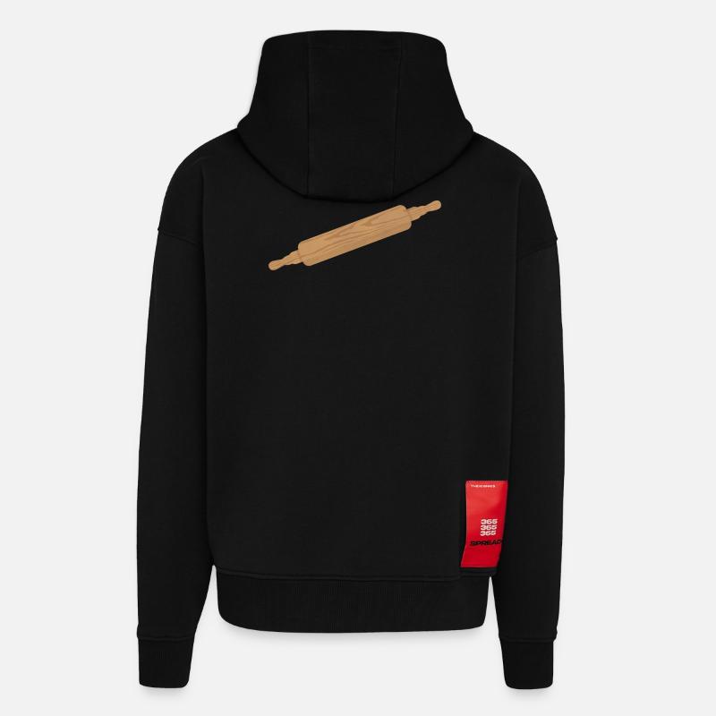 Teigroller - Nudelholz-Roller aus Holz - Zip Hoodie - made by SPREAD - SOLID BLACK