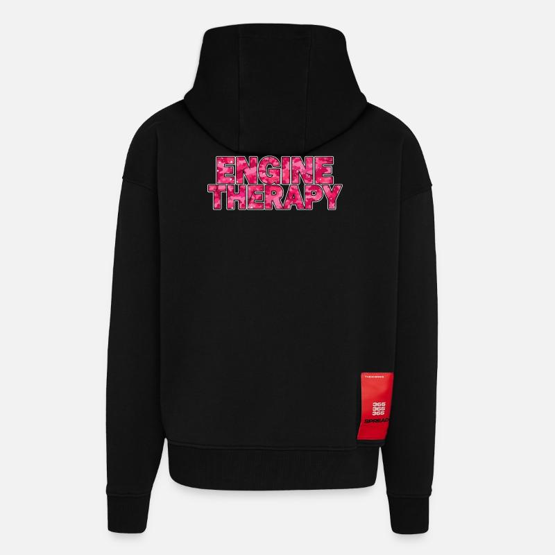 Engine Therapy Car Szene Style - Zip Hoodie - made by SPREAD - SOLID BLACK