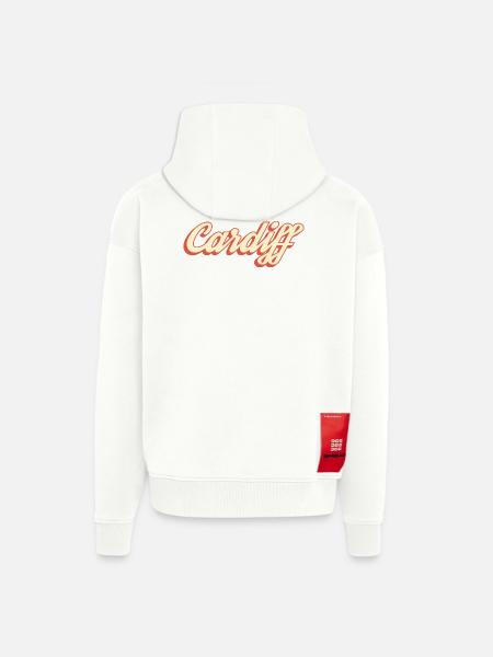 Cardiff Retro Script Logo - Zip Hoodie - made by SPREAD - SOLID BLACK