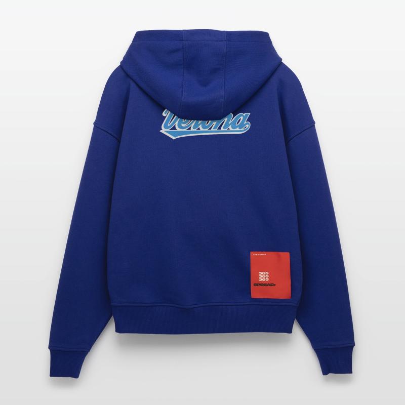 Verona Blue Script Logo Zip Hoodie - made by SPREAD