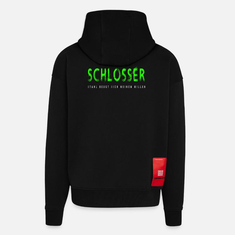 Schlosser Handwerker Design - Zip Hoodie - made by SPREAD - SOLID BLACK