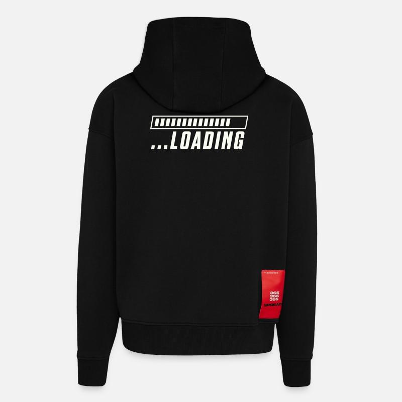 Loading Bar Loading Progress - Zip Hoodie - made by SPREAD - SOLID BLACK