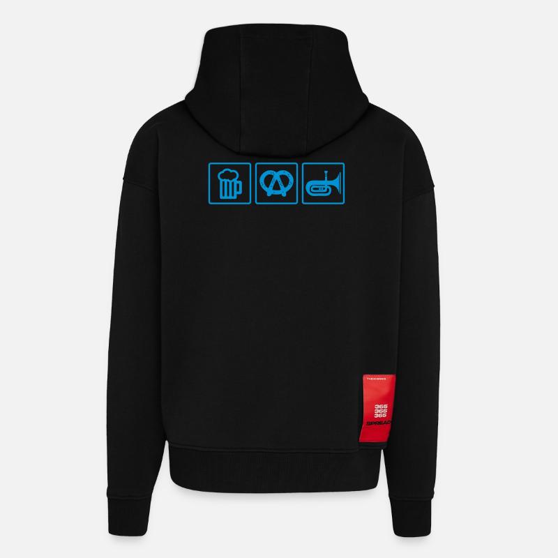 blasmusik bier - Zip Hoodie - made by SPREAD - SOLID BLACK