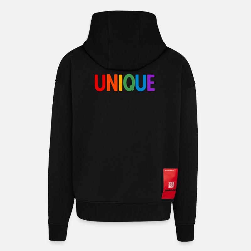 Lgbt. Einzigartig - Zip Hoodie - made by SPREAD - SOLID BLACK