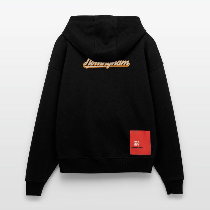 Nottingham Orange Script Zip Hoodie - made by SPREAD