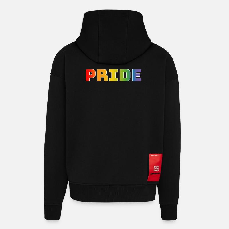 Regenbogen pride weiss - Zip Hoodie - made by SPREAD - SOLID BLACK