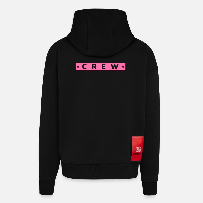 crew - Zip Hoodie - made by SPREAD - SOLID BLACK