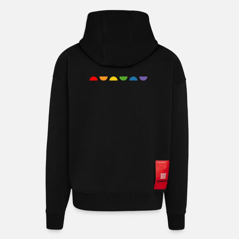 Regenbogen Halbkreis - Zip Hoodie - made by SPREAD - SOLID BLACK