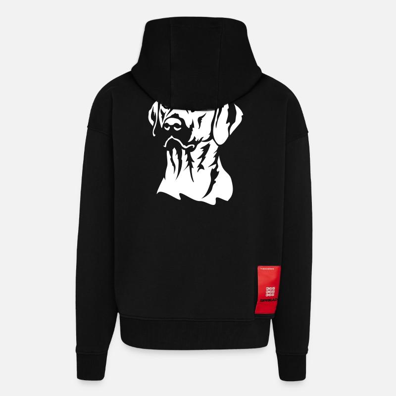 Rhodesian Ridgeback Kopf "Black Edition" - Zip Hoodie - made by SPREAD - SOLID BLACK
