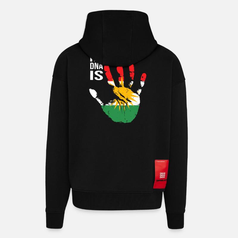 Kurdistan Kurden Handdesign mit Flagge - Zip Hoodie - made by SPREAD - SOLID BLACK