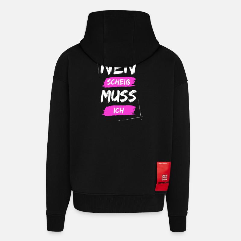 Nen scheiß muss ich - Zip Hoodie - made by SPREAD - SOLID BLACK