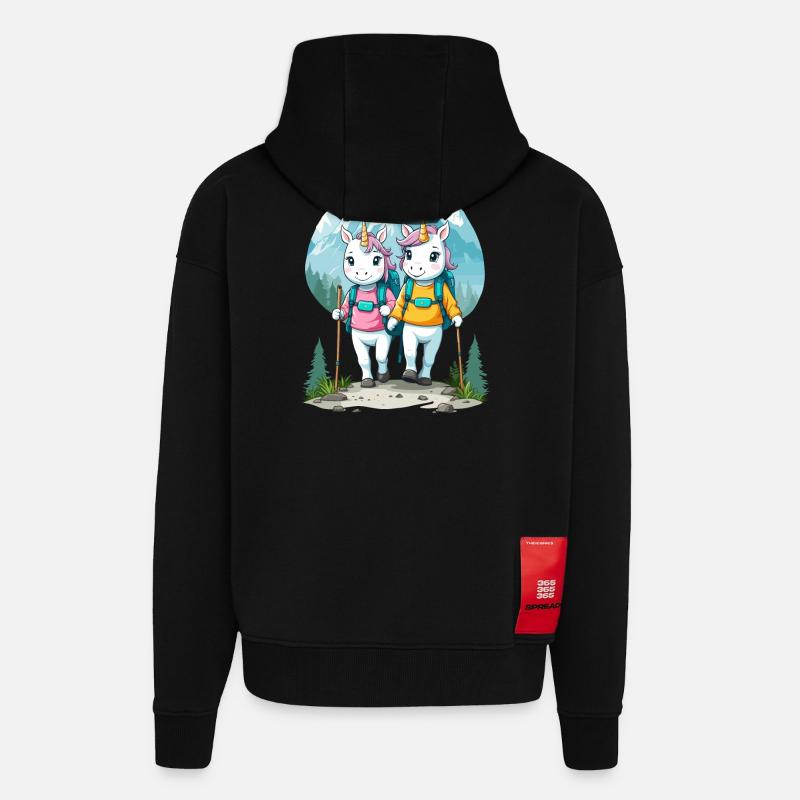 Wanderer Einhörner - Zip Hoodie - made by SPREAD - SOLID BLACK