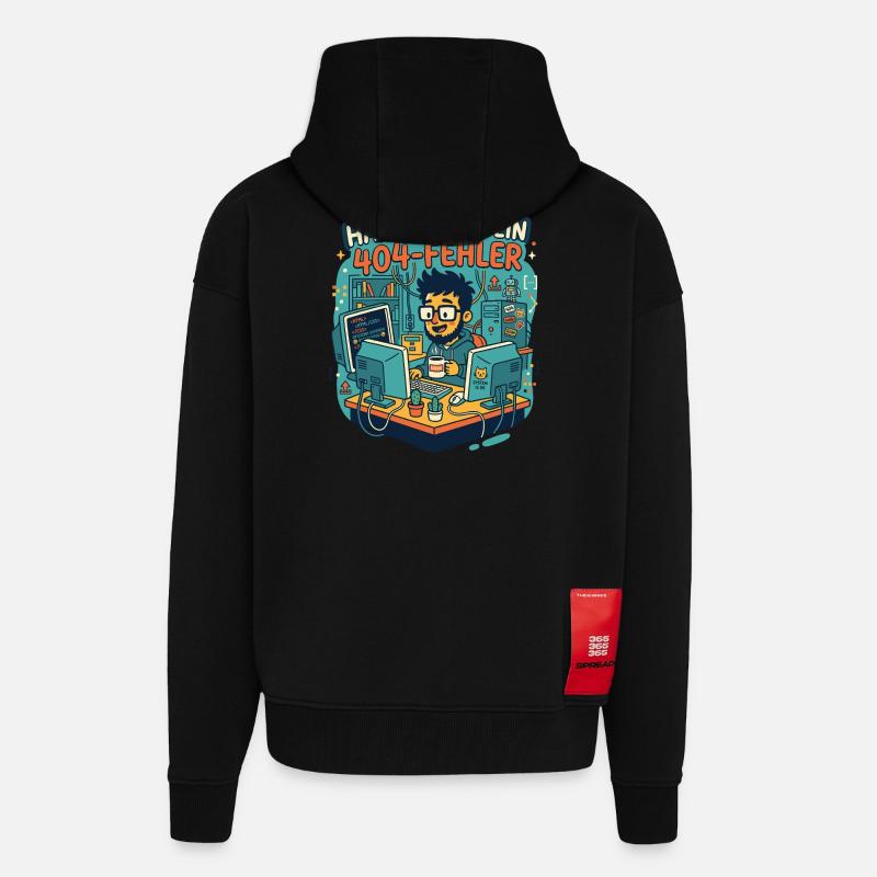 Programmierer 404 Fehler Humor - Zip Hoodie - made by SPREAD - SOLID BLACK
