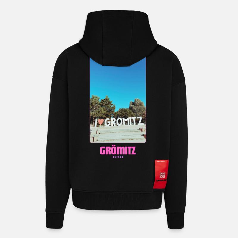 Grömitz _ Ostsee - Zip Hoodie - made by SPREAD - SOLID BLACK