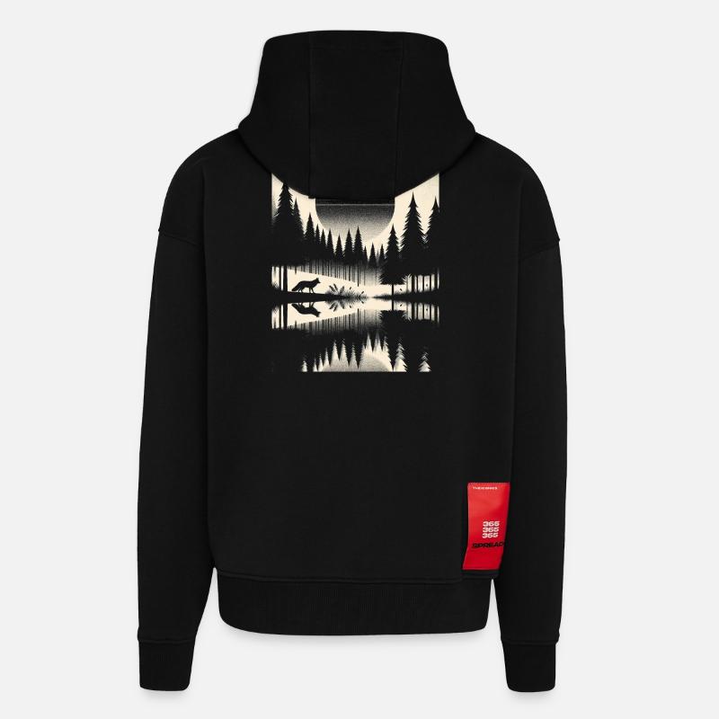 FUCHS IM WALD - Zip Hoodie - made by SPREAD - SOLID BLACK
