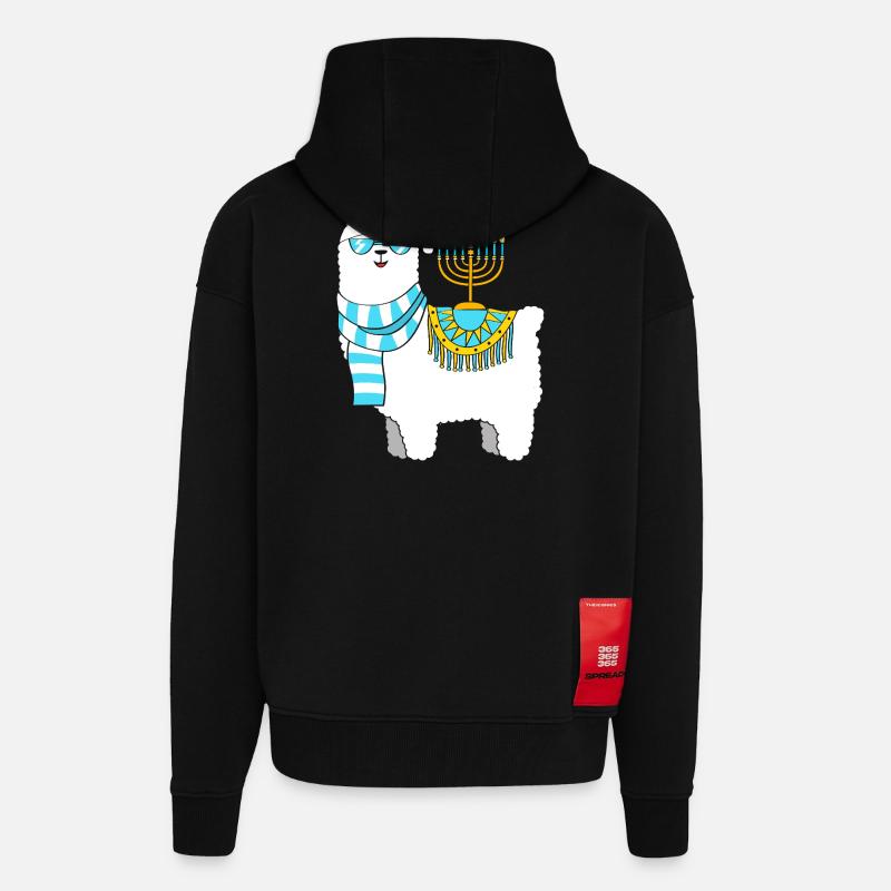 Hanoukka Hanoukka Hanoukka - Veste à capuche bio épaisse oversize fabriqué en UE - SOLID BLACK