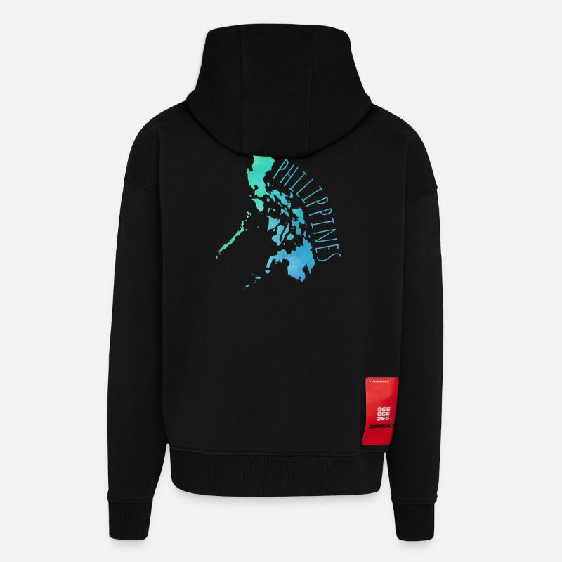 Philippines - Zip Hoodie - made by SPREAD - SOLID BLACK