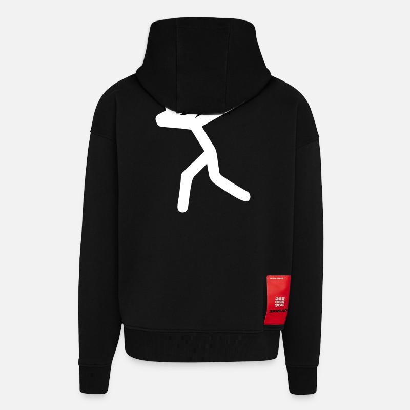 Dancing line in edge light - Zip Hoodie - made by SPREAD - SOLID BLACK