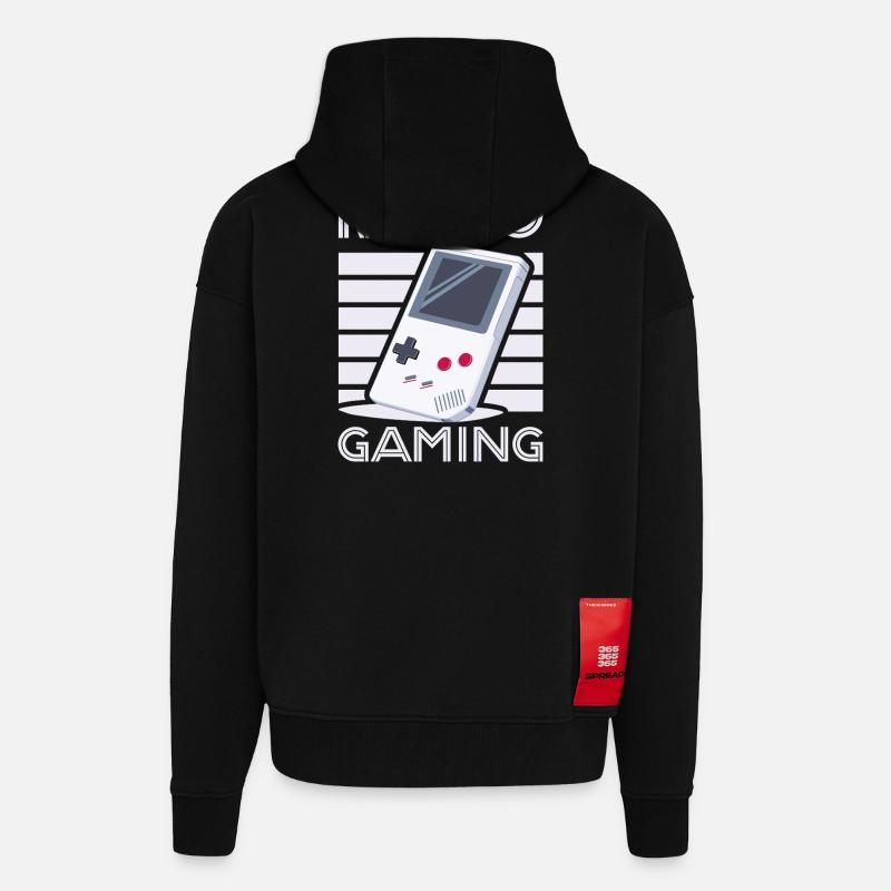 Rétro gaming 1 par Helfspawn - Veste à capuche bio épaisse oversize fabriqué en UE - SOLID BLACK