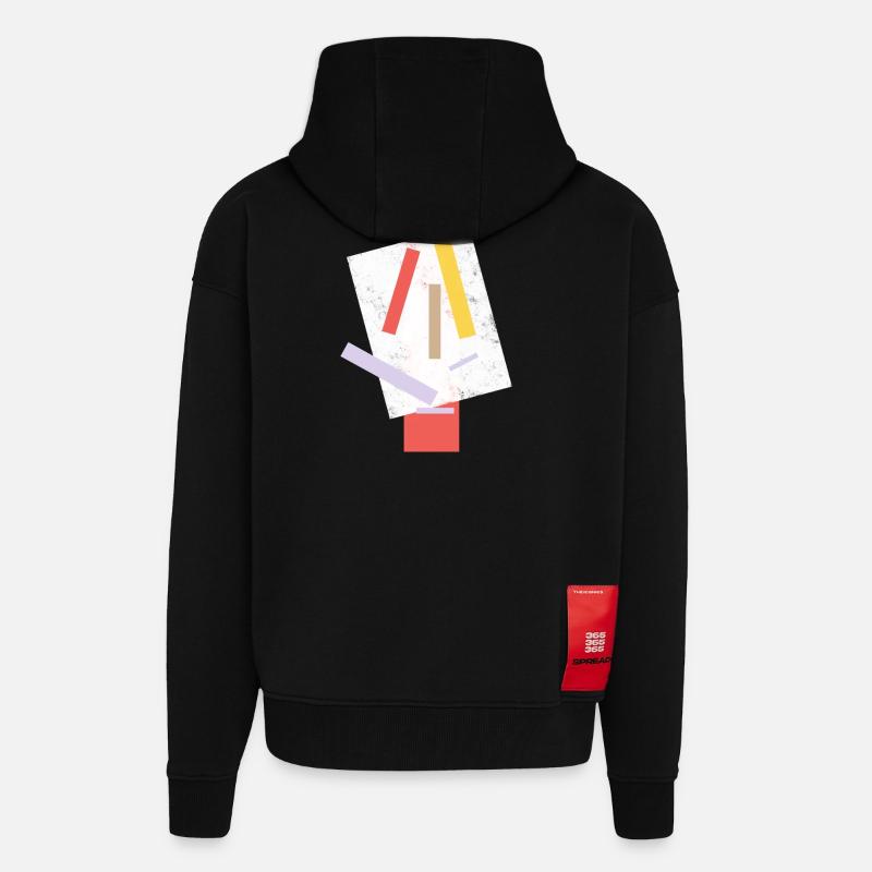 Abstrakte Farbklecks Kunstdesign - Zip Hoodie - made by SPREAD - SOLID BLACK