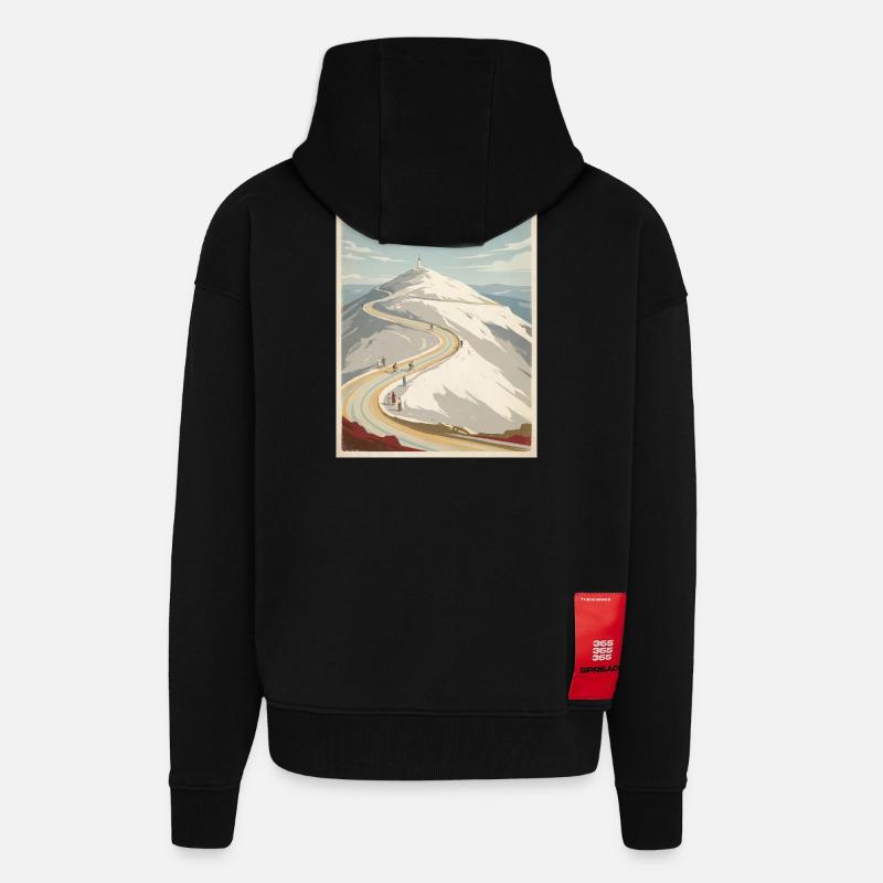 Ventoux Summit Road – Radfahrer-Erinnerung - Zip Hoodie - made by SPREAD - SOLID BLACK