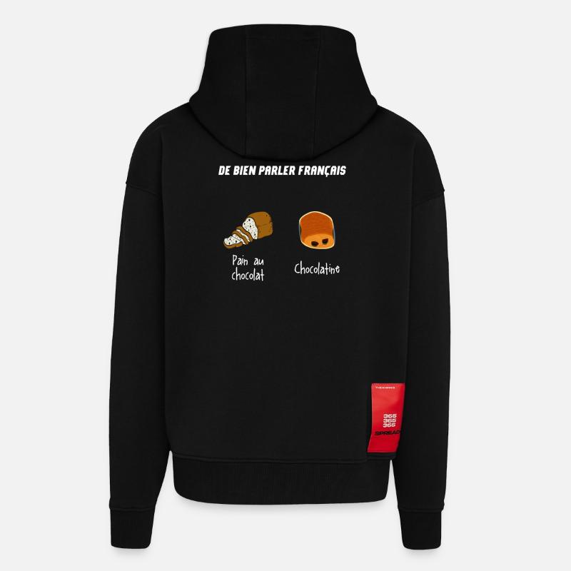 Fierté Sud Ouest Idée de Cadeau - Veste à capuche bio épaisse oversize fabriqué en UE - SOLID BLACK