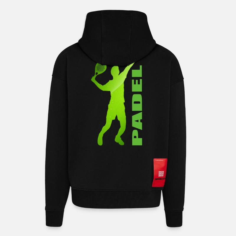 Padel - Veste à capuche bio épaisse oversize fabriqué en UE - SOLID BLACK