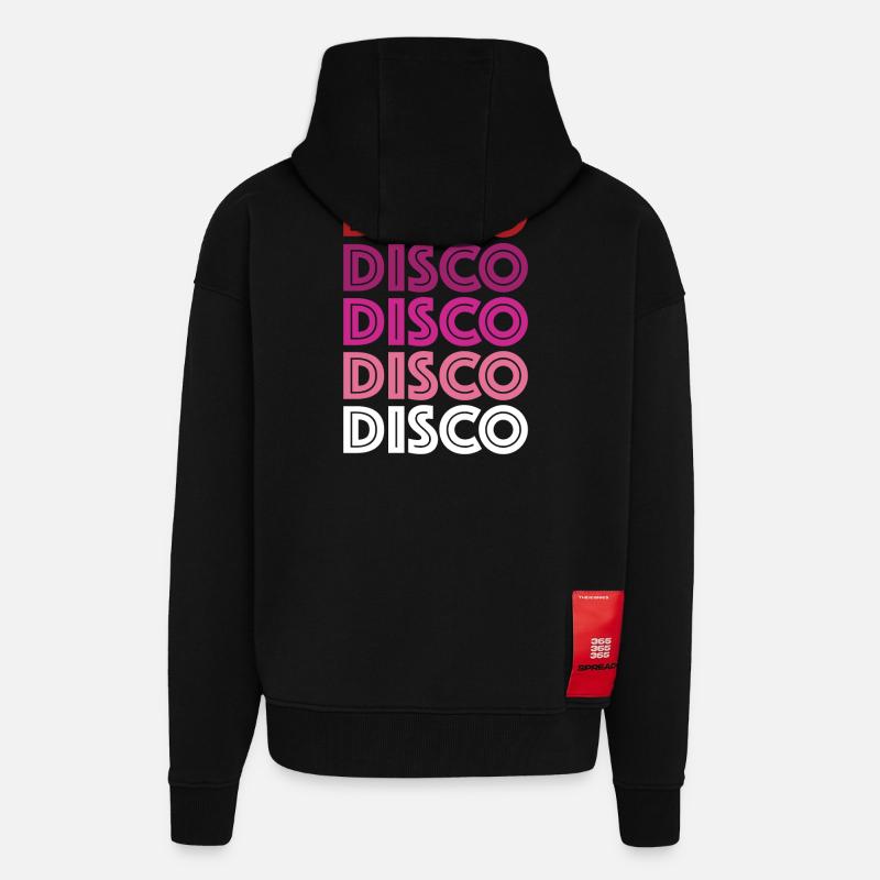 Disco Disco Disco - Veste à capuche bio épaisse oversize fabriqué en UE - SOLID BLACK