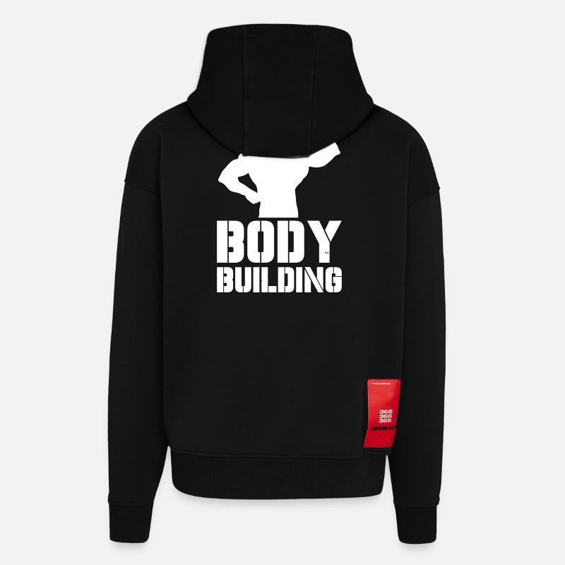Körperbau Kraftsilhouette - Zip Hoodie - made by SPREAD - SOLID BLACK