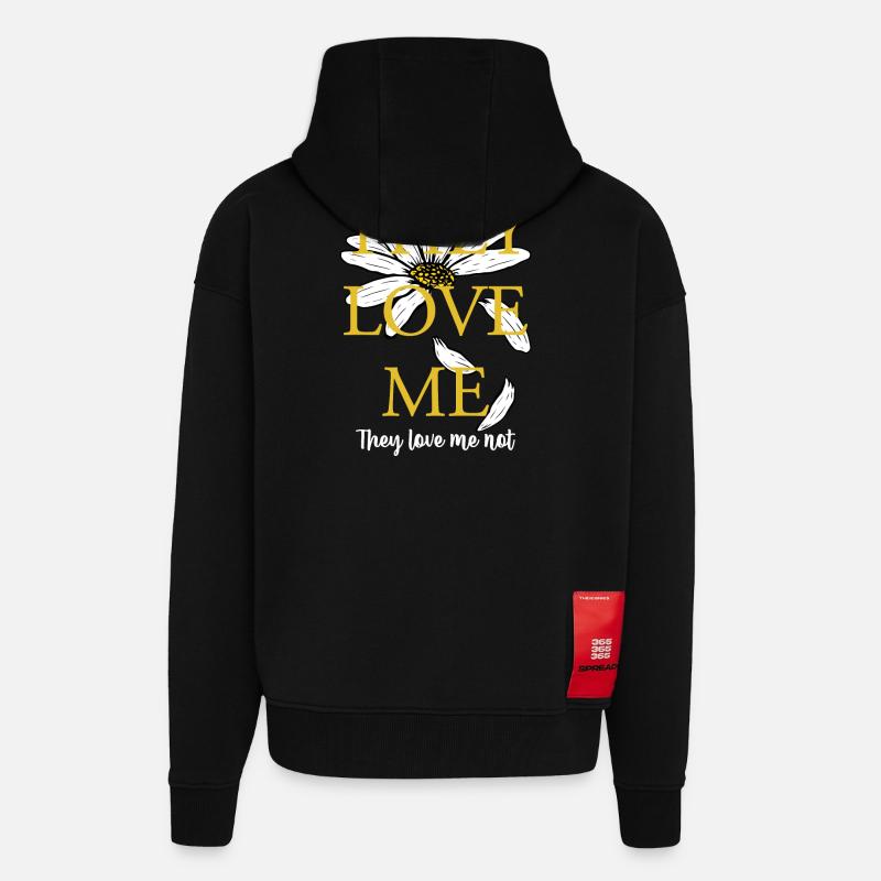 Ils m’aiment, pas Daisy - Veste à capuche bio épaisse oversize fabriqué en UE - SOLID BLACK