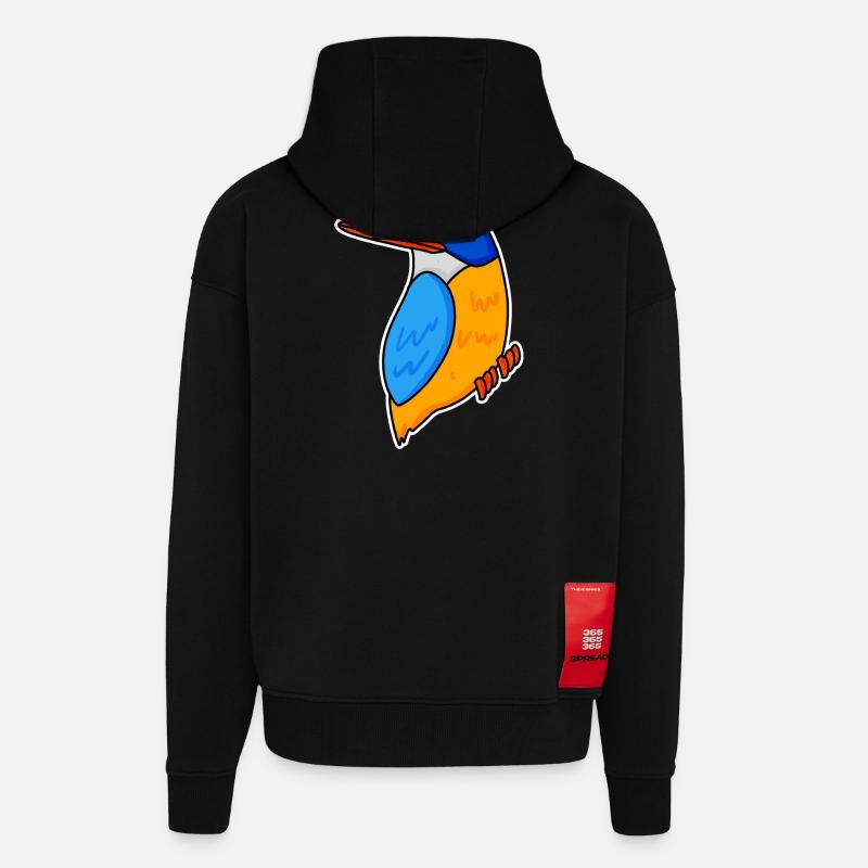 Niedlicher Eisvogel - Zip Hoodie - made by SPREAD - SOLID BLACK