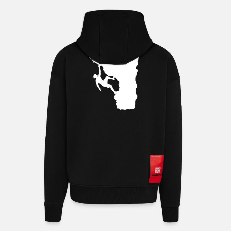 Climber on the ledge - Zip Hoodie - made by SPREAD - SOLID BLACK