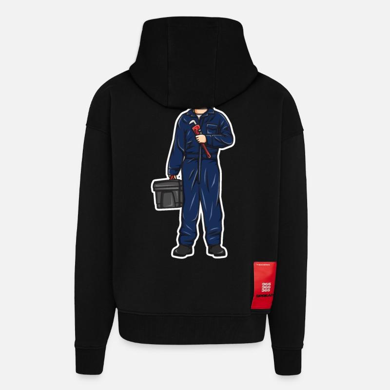Klempner Junge - Zip Hoodie - made by SPREAD - SOLID BLACK