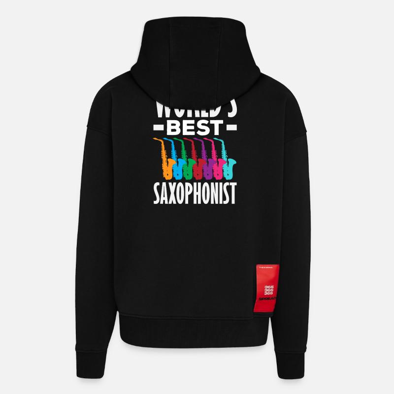 Saxofon - Zip Hoodie - made by SPREAD - SOLID BLACK