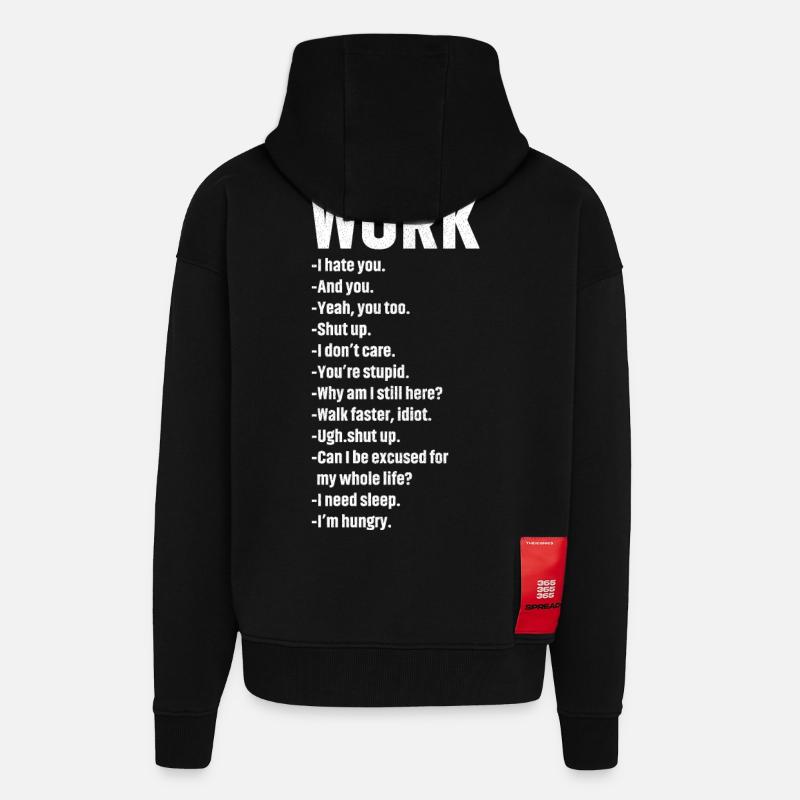 thoughts during work - Zip Hoodie - made by SPREAD - SOLID BLACK
