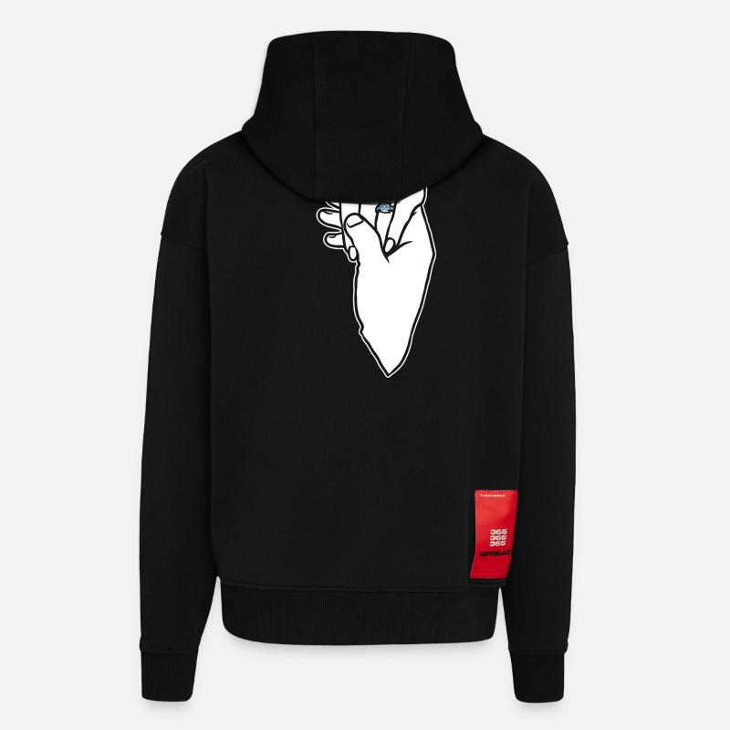 Engagement Wedding Ring Hand - Zip Hoodie - made by SPREAD - SOLID BLACK