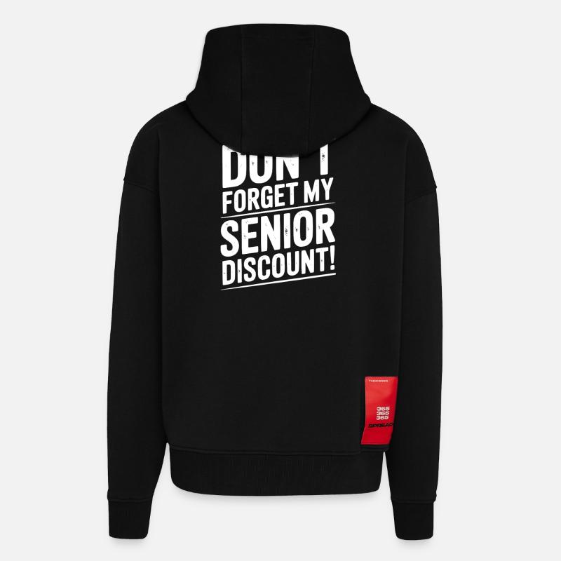 N’oubliez pas ma réduction senior - Veste à capuche bio épaisse oversize fabriqué en UE - SOLID BLACK