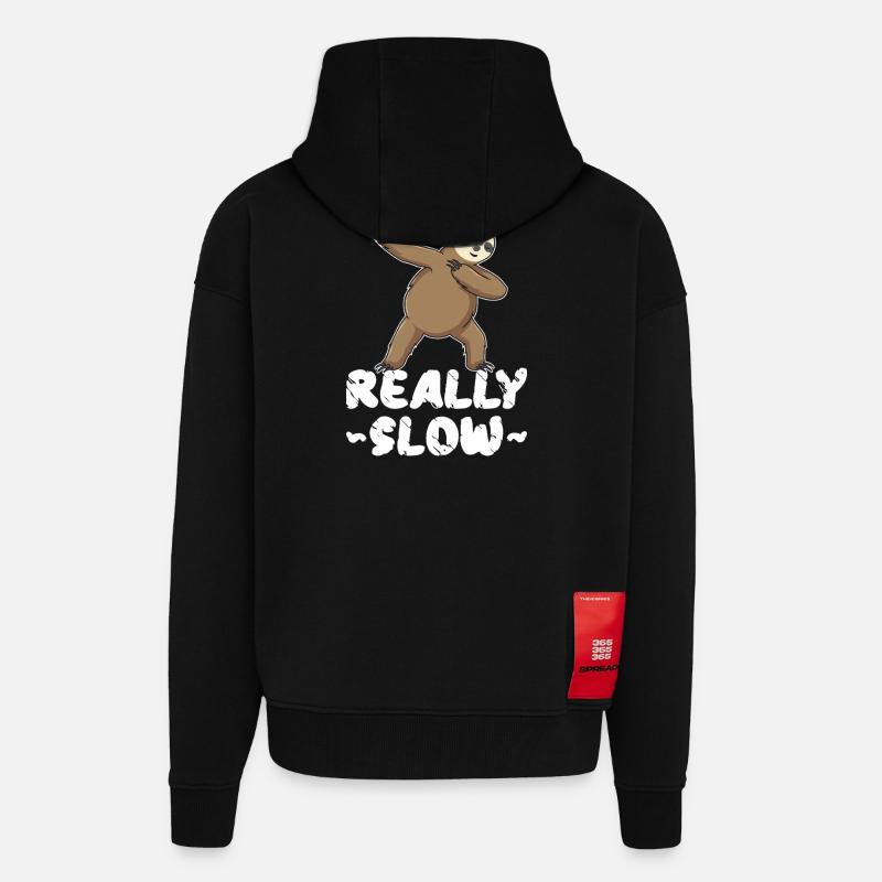 Dabbing Really Slow Sloth - Zip Hoodie - made by SPREAD - SOLID BLACK