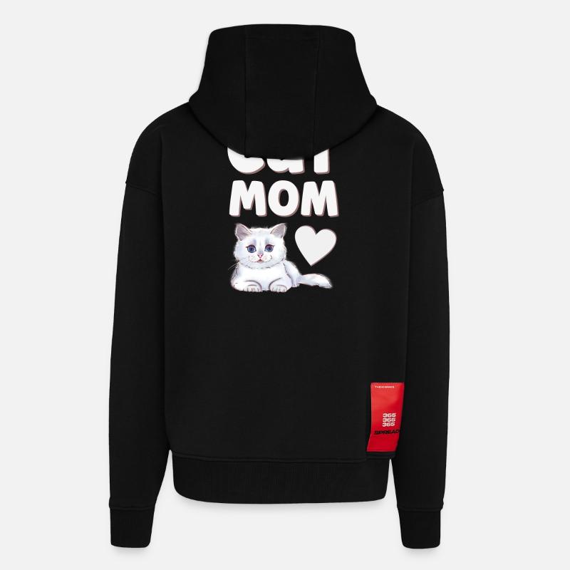 Katze Katzen - Zip Hoodie - made by SPREAD - SOLID BLACK